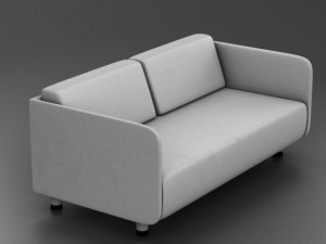 white couch Modelo 3D