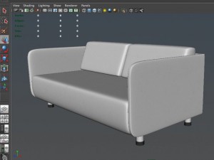 white couch Modelo 3D