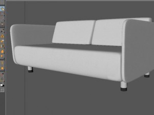 white couch Modelo 3D