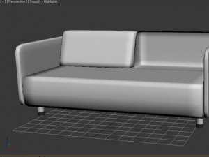 white couch Modelo 3D