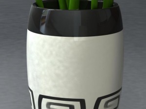 bamboo and vase Model 3D