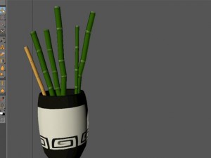 bamboo and vase Model 3D
