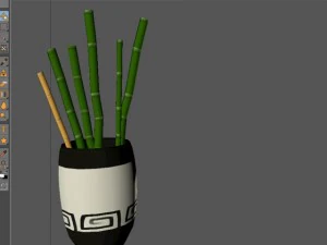 bamboo and vase 3D Model