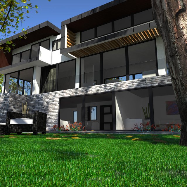 luxurious house 3Dモデル .c4d .max .obj .3ds .fbx .stl .blend 
