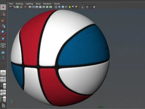 tricolor basketball ball 3D Model
