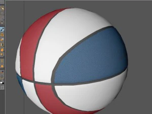 tricolor basketball ball 3D Model
