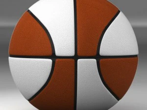 orangewhite basketball ball 3D Model