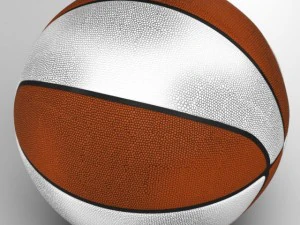 orangewhite basketball ball 3D Model