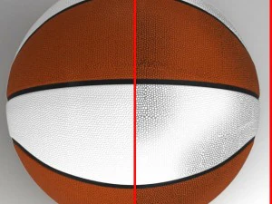 orangewhite basketball ball 3D Model