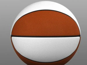 orangewhite basketball ball 3D Model