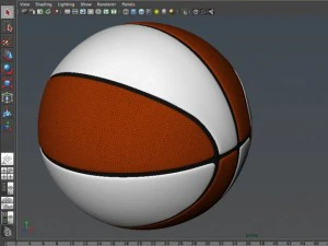 orangewhite basketball ball 3D Model
