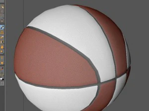 orangewhite basketball ball 3D Model