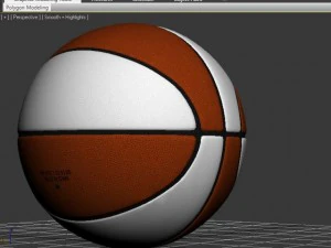 orangewhite basketball ball 3D Model