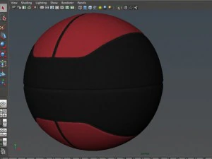 ballon de basket euro rougenoir Modèle 3D