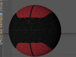 ballon de basket euro rougenoir Modèle 3D