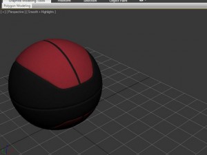 basketball ball euro redblack 3D 모델