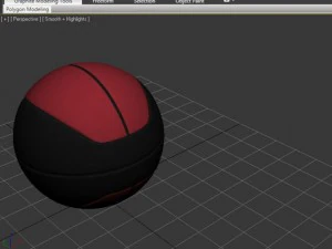 ballon de basket euro rougenoir Modèle 3D