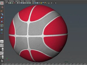 basketball ball eba red 3D Model