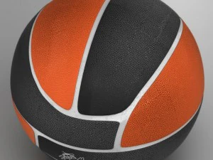 basketball ball euro black 3D Model