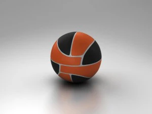 basketball ball euro black 3D Model