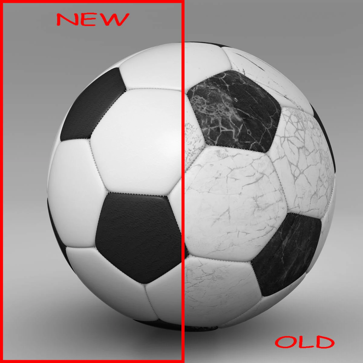 soccerball black white 3D Model .c4d .max .obj .3ds .fbx .stl .blend 