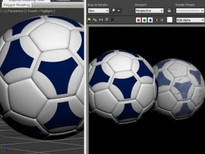 soccerball blue white 3D Model