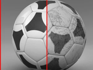 bal&oacute;n de f&uacute;tbol negro blanco tri Modelo 3D