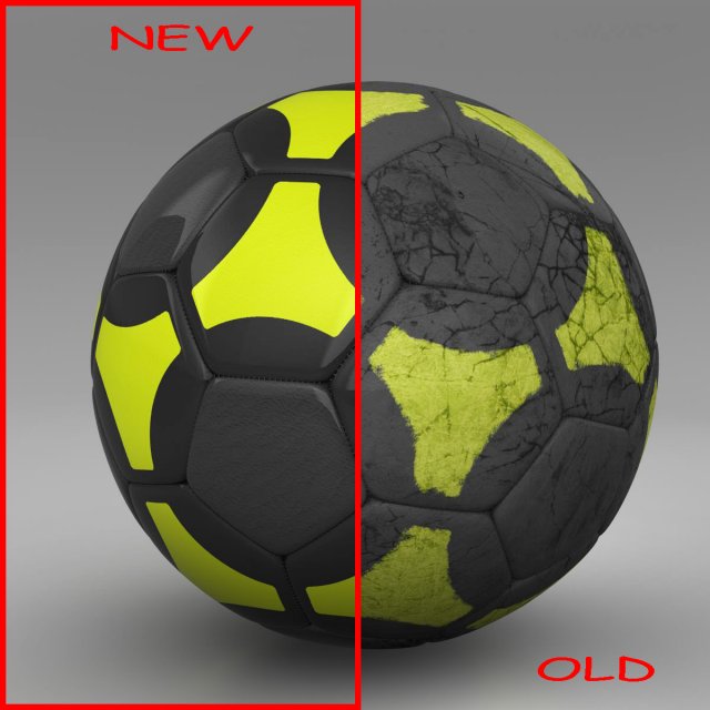 soccerball black yellow Model 3D .c4d .max .obj .3ds .fbx .stl .blend 