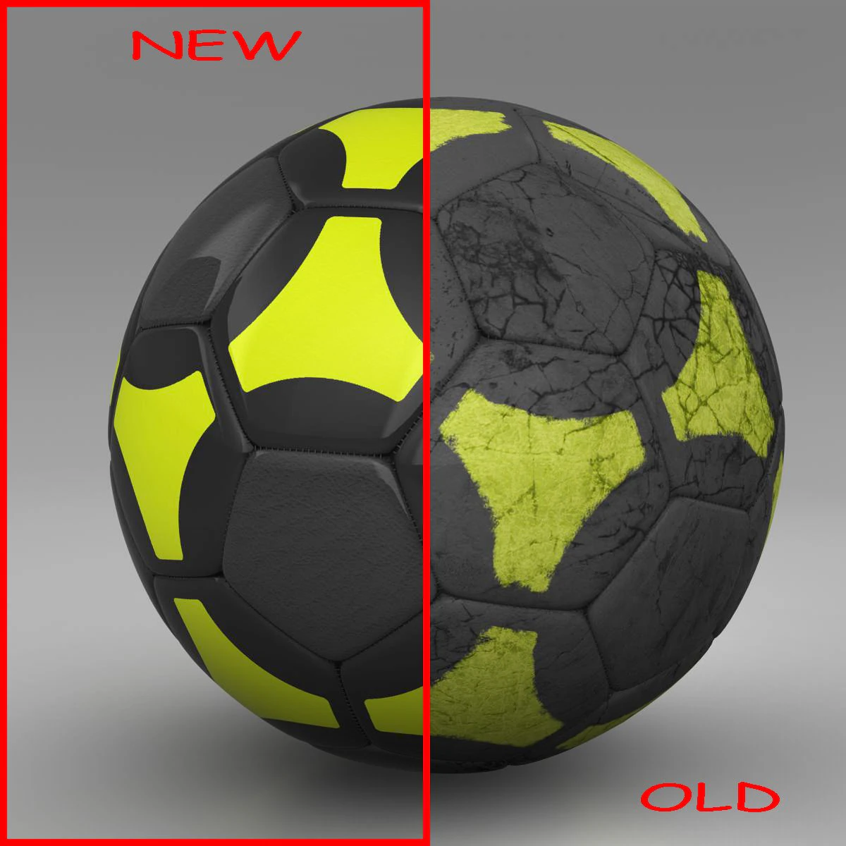 soccerball black yellow 3D Model .c4d .max .obj .3ds .fbx .stl .blend 