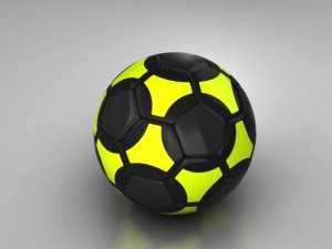 soccerball black yellow Model 3D
