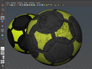soccerball black yellow Model 3D