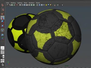 soccerball black yellow 3D Model