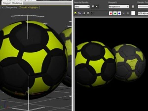 soccerball black yellow 3D Model