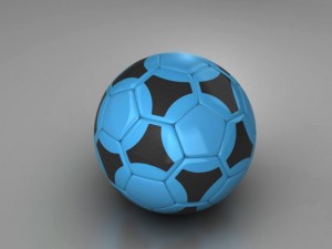 soccerball blue black Model 3D