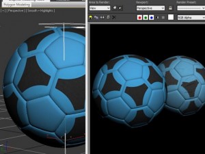 soccerball blue black Model 3D