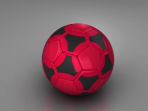 soccerball red black 3D Model