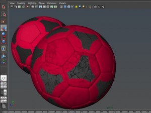 soccerball red black 3D Model