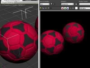 soccerball red black 3D Model