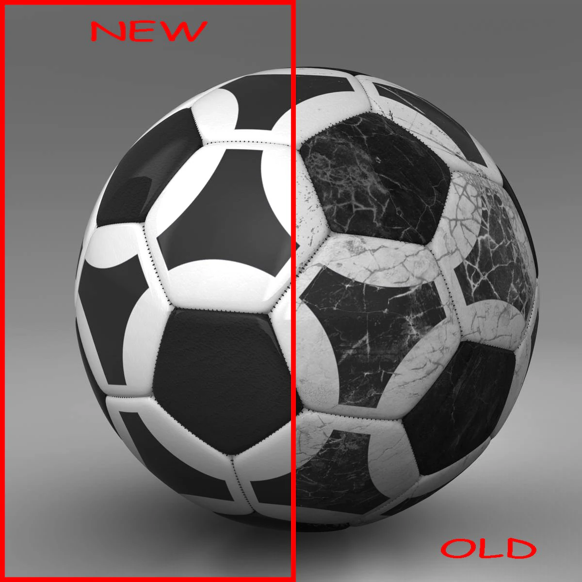 soccerball black white triangles 3D Model .c4d .max .obj .3ds .fbx .stl .blend 