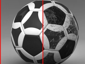 サッカーボール黒白三角形 3Dモデル