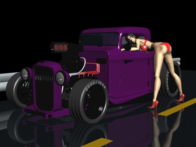 ford hot rod 3D Model .c4d .max .obj .3ds .fbx .stl .blend 
