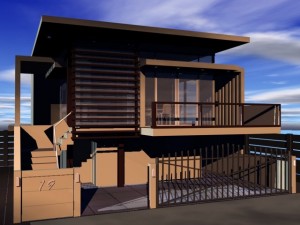 2storey house with dining set Modelo 3D