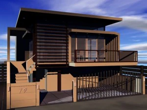 2storey house with dining set 3D Model