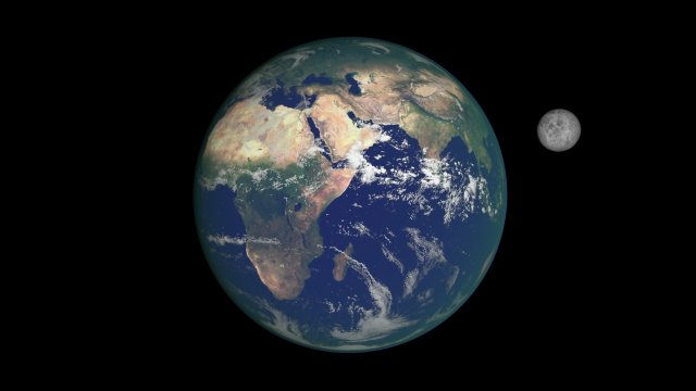 photorealistic earth and moon Model 3D .c4d .max .obj .3ds .fbx .stl .blend 