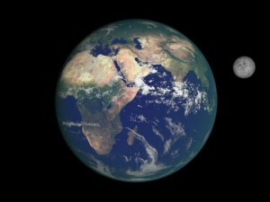 photorealistic earth and moon Model 3D