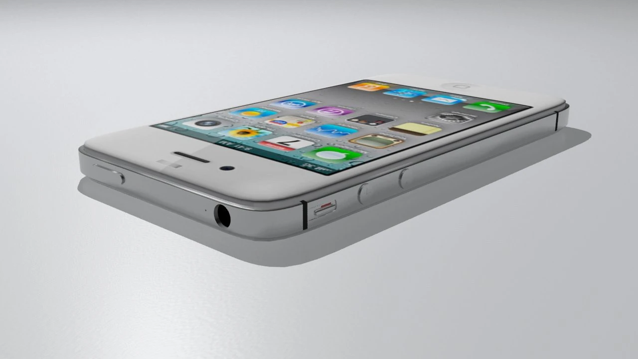 maçã iphone 4s branco Modelo 3D .c4d .max .obj .3ds .fbx .stl .blend
