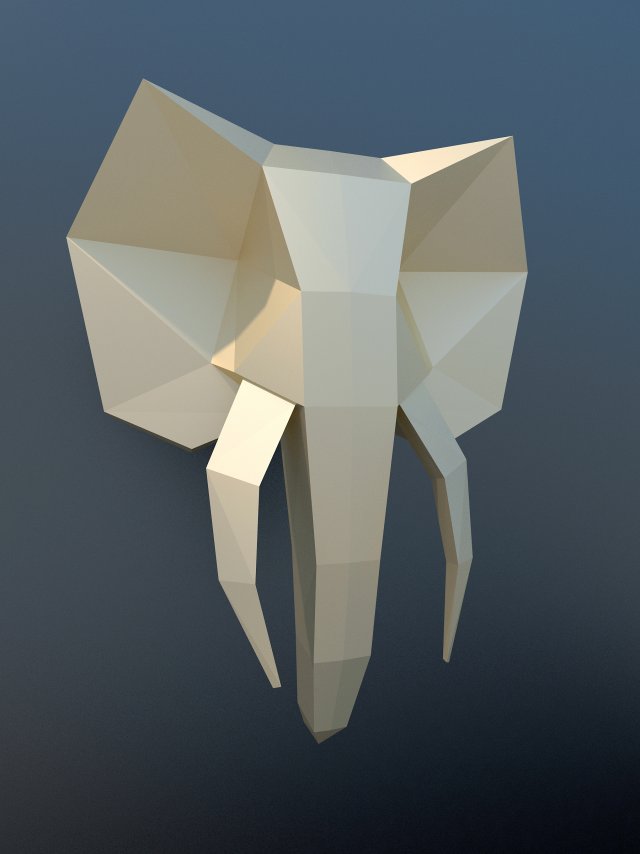 low poly elephant Modelo 3D .c4d .max .obj .3ds .fbx .stl .blend 