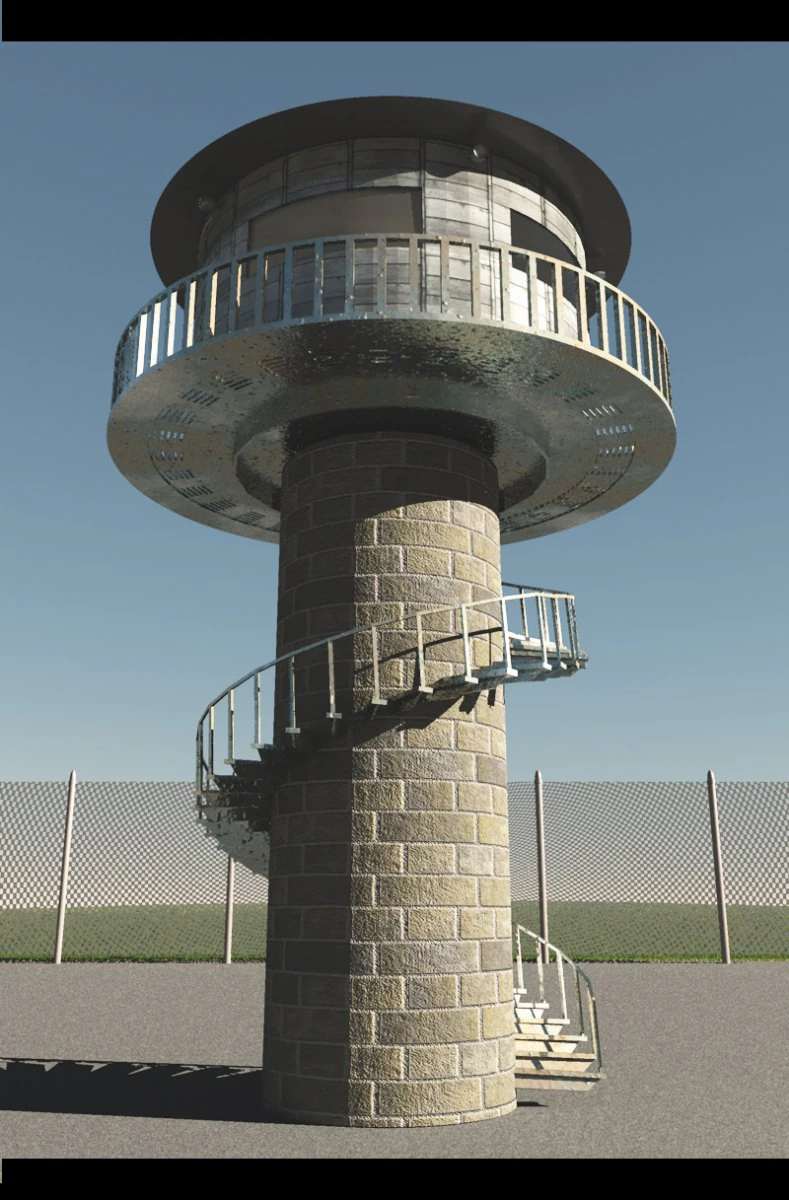 circular watchtower 3D Model .c4d .max .obj .3ds .fbx .stl .blend 