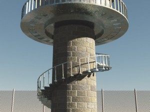 circular watchtower Modello 3D