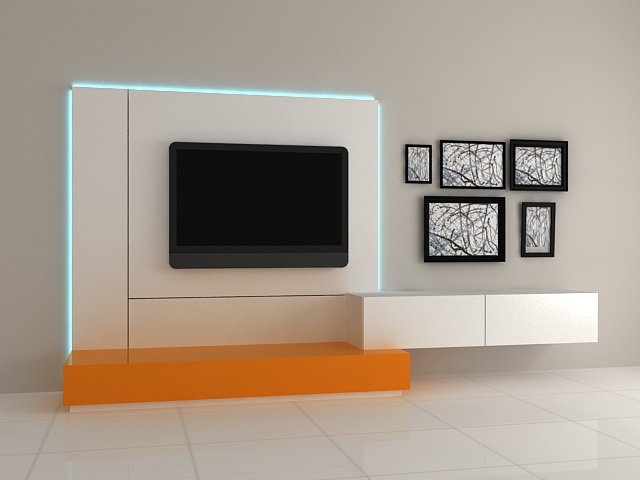 tv cabinet 3D 모델 .c4d .max .obj .3ds .fbx .stl .blend 